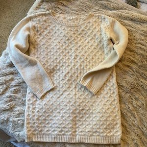 GAP Maternity Cable Knit Tunic Sweater Medium Cream
